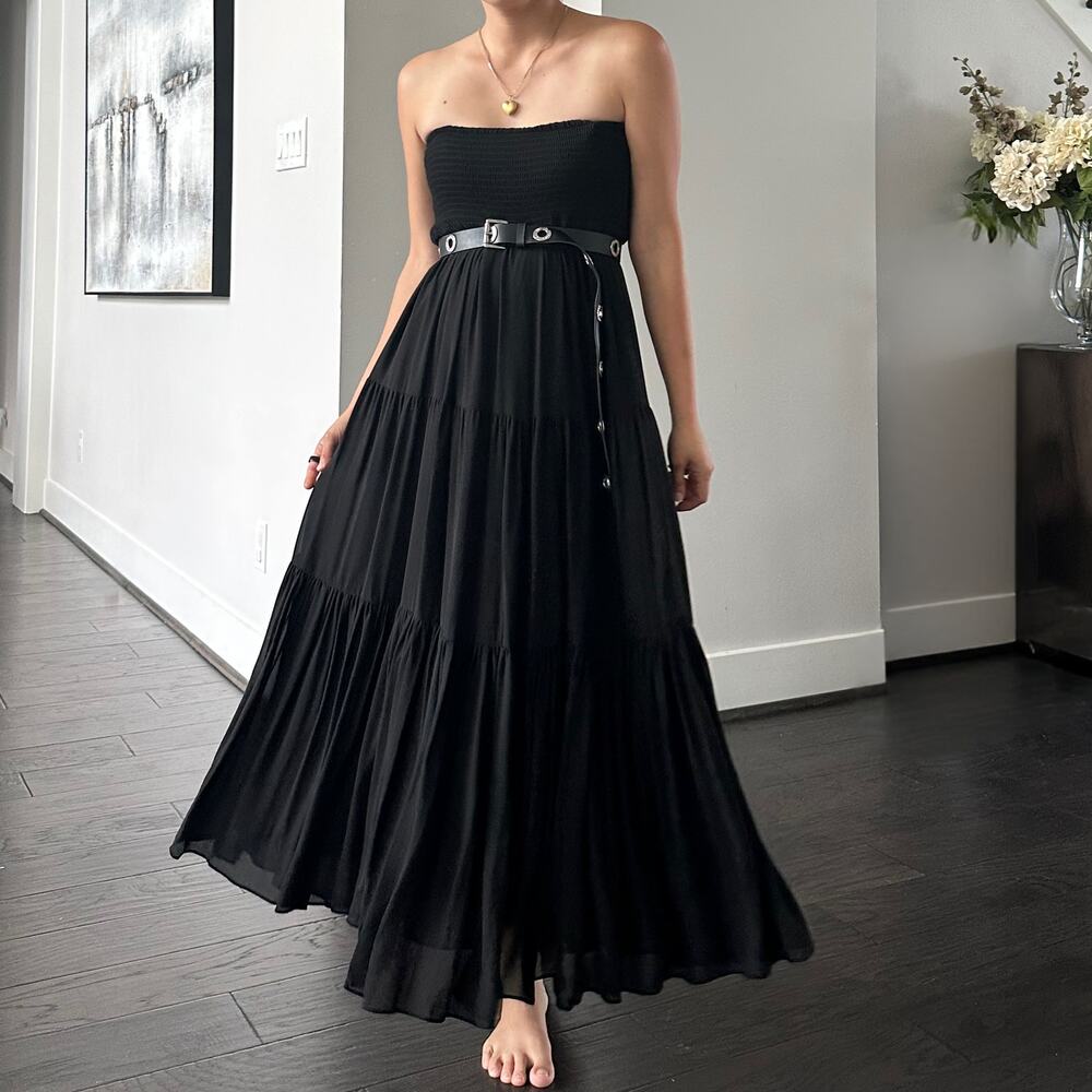 Michael Michael Kors shirred strapless maxi dress Size Small